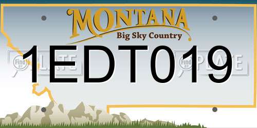 1EDT019 Montana License Plate