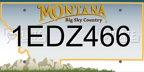1EDZ466 Montana License Plate