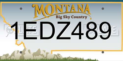 1EDZ489 Montana License Plate