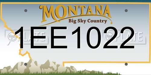 1EE1022 Montana License Plate