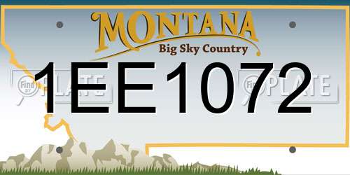 1EE1072 Montana License Plate