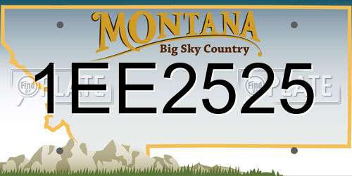 1EE2525 Montana License Plate