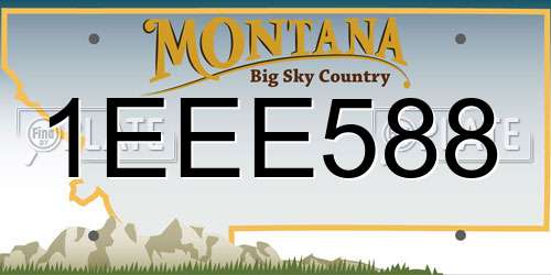 1EEE588 Montana License Plate