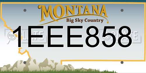 1EEE858 Montana License Plate