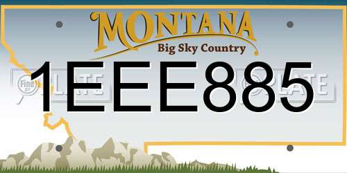 1EEE885 Montana License Plate