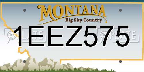 1EEZ575 Montana License Plate