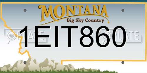 1EIT860 Montana License Plate