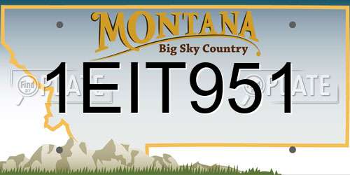 1EIT951 Montana License Plate