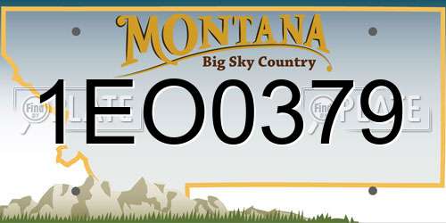 1EO0379 Montana License Plate