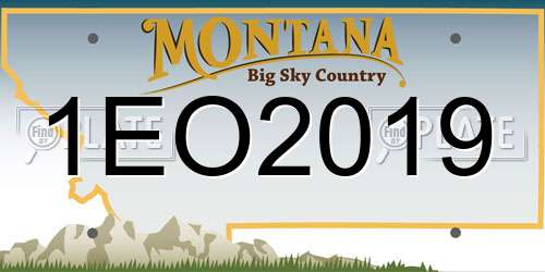 1EO2019 Montana License Plate
