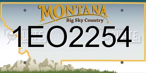 1EO2254 Montana License Plate
