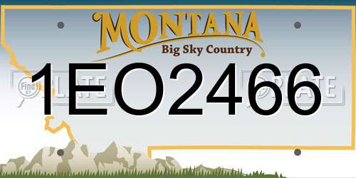 1EO2466 Montana License Plate