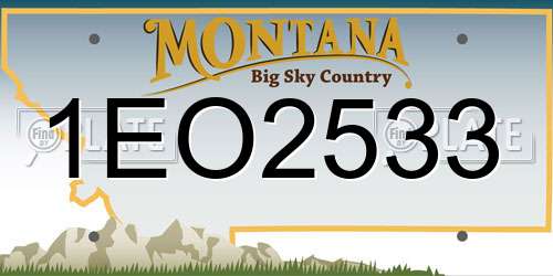 1EO2533 Montana License Plate