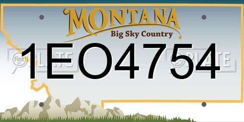 1EO4754 Montana License Plate