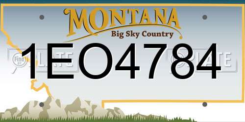 1EO4784 Montana License Plate