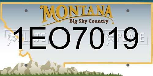 1EO7019 Montana License Plate