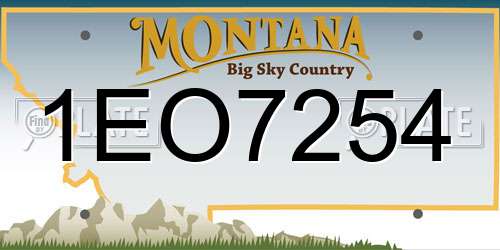 1EO7254 Montana License Plate