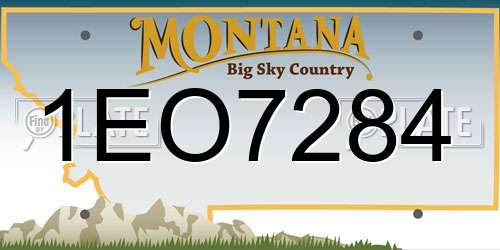1EO7284 Montana License Plate