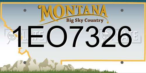 1EO7326 Montana License Plate
