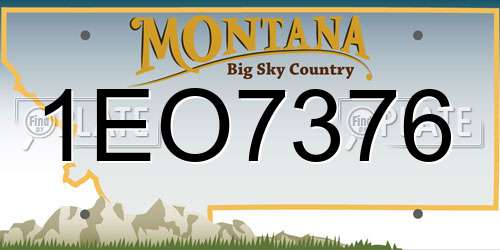 1EO7376 Montana License Plate