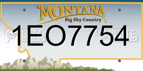 1EO7754 Montana License Plate