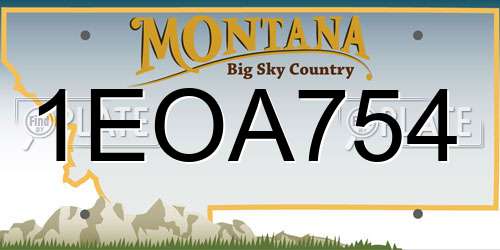 1EOA754 Montana License Plate