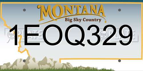 1EOQ329 Montana License Plate