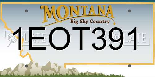 1EOT391 Montana License Plate