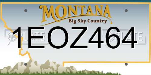 1EOZ464 Montana License Plate