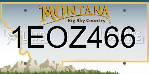 1EOZ466 Montana License Plate