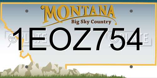 1EOZ754 Montana License Plate