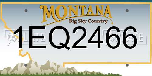 1EQ2466 Montana License Plate