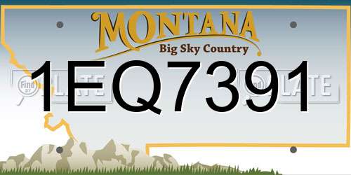 1EQ7391 Montana License Plate