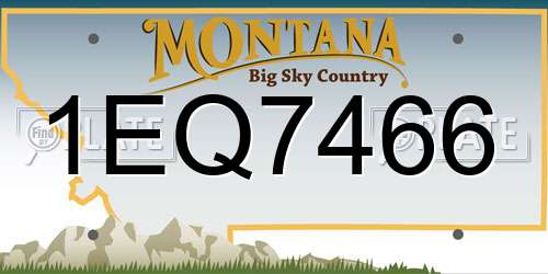 1EQ7466 Montana License Plate