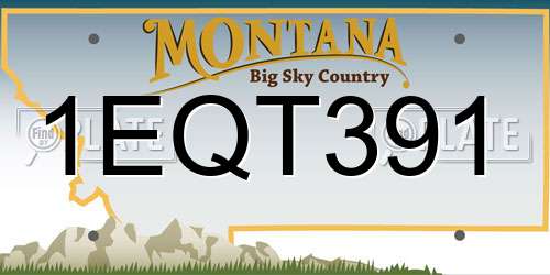 1EQT391 Montana License Plate