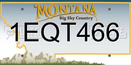 1EQT466 Montana License Plate