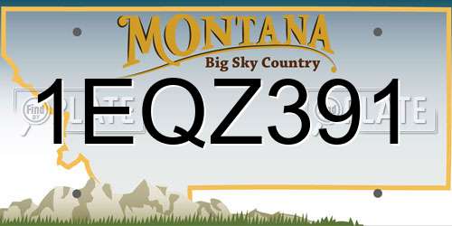 1EQZ391 Montana License Plate
