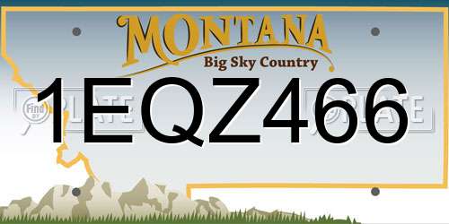 1EQZ466 Montana License Plate
