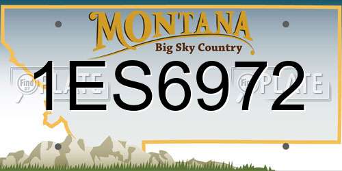 1ES6972 Montana License Plate
