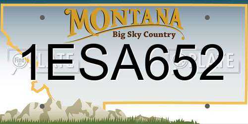 1ESA652 Montana License Plate