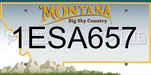 1ESA657 Montana License Plate