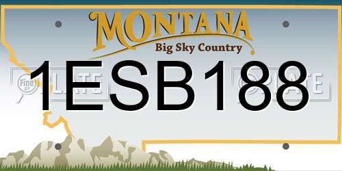1ESB188 Montana License Plate