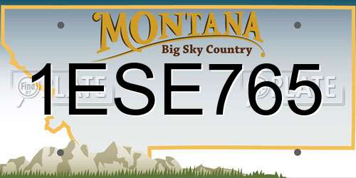 1ESE765 Montana License Plate