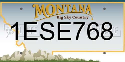 1ESE768 Montana License Plate