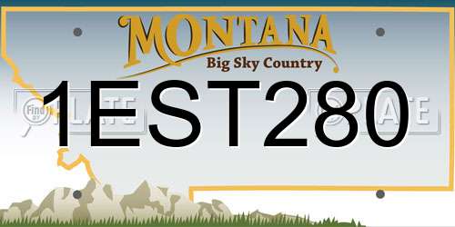 1EST280 Montana License Plate