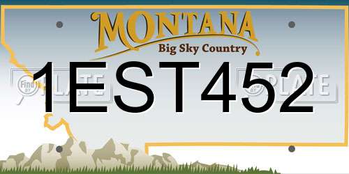 1EST452 Montana License Plate
