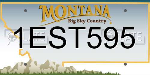 1EST595 Montana License Plate
