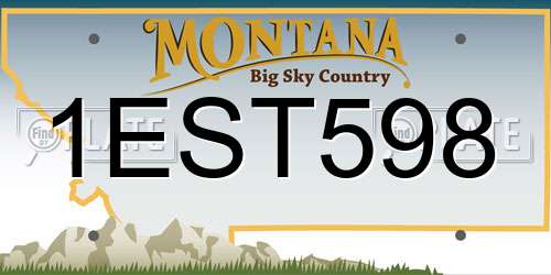 1EST598 Montana License Plate