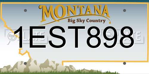 1EST898 Montana License Plate