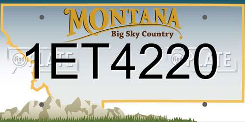 1ET4220 Montana License Plate